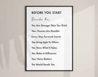 Kids Affirmation Wall Art | Positive Classroom Decor | Printable Inspirational Quote Poster
