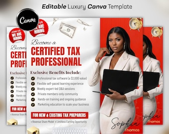 Tax Prep Hiring Flyer | Join Our Team Accountant Marketing Template | Canva Editable