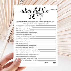 What Did Daddy Say Game Printable, Baby Shower Trivia Game for Dad, Funny Baby Shower Questions, Editable Canva Baby Shower Game