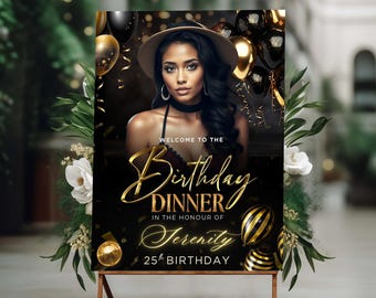 Editable Party Welcome Sign | Custom Celebration Poster | Digital Canva Template Download