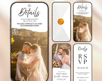 Animated Wedding Video Invitation Template | Save the Date WhatsApp Invite | Editable Canva Digital Download