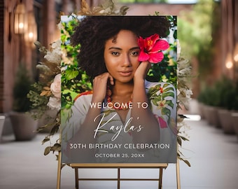 Editable Party Welcome Sign: Custom Celebration Poster (Canva Template, Digital Download)