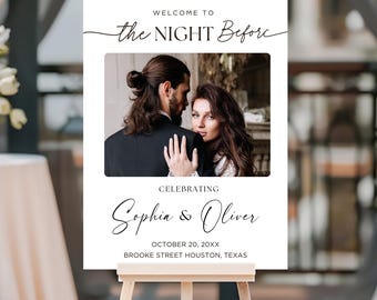 Editable Rehearsal Dinner Welcome Sign with Photo (Digital Download)