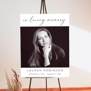 Minimalist Funeral Welcome Sign Template: In Loving Memory Poster (Digital Download))