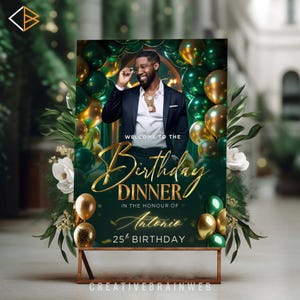 elegant birthday party welcome poster