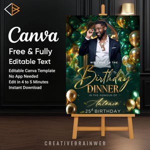 emerald green gold party posters