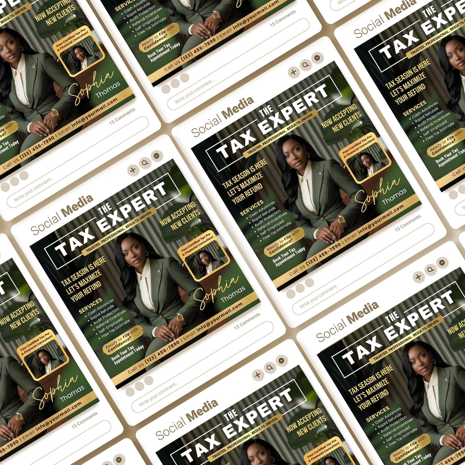Editable Tax Prep Flyer Template | Luxury Income Tax Services Flyer ...