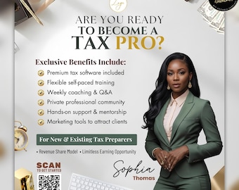 Tax Preparer Flyer Template | Join Our Team Tax Prep Marketing | Editable Canva Design