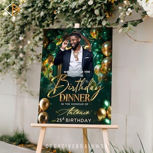 emerald green birthday signage decor