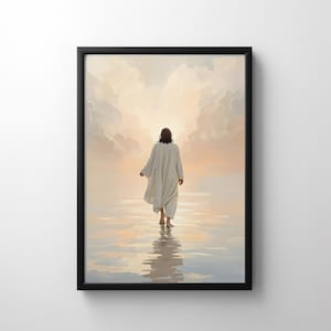 Jesus Walking on Water Print: Christian Bible Verse Art (Digital Download, PDF Files)
