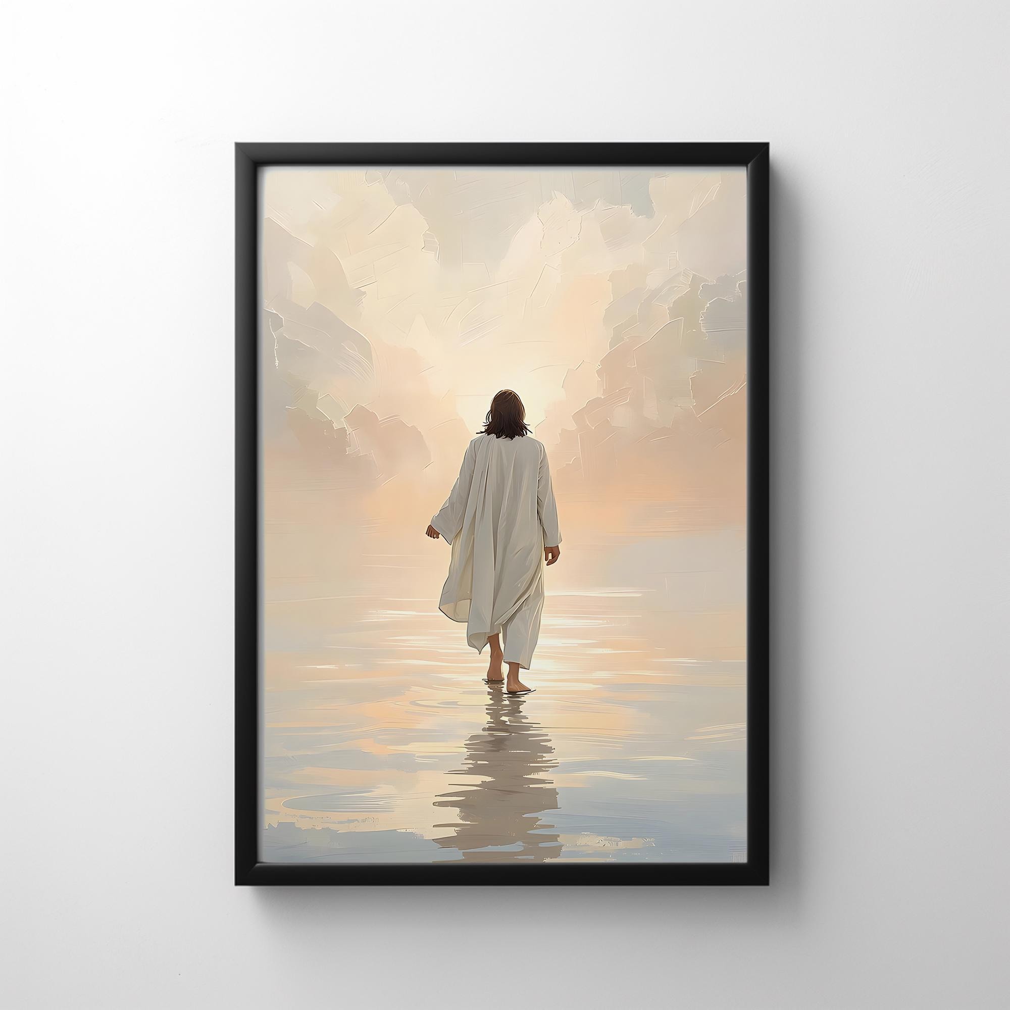 Jesus Walking on Water Print: Christian Bible Verse Art (digital ...