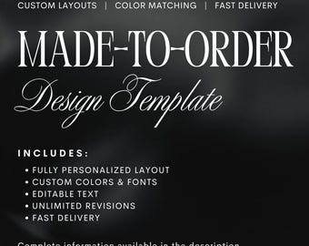 Made to Order Digital and Printable Template | Custom Text, Colors and Layout | Editable Party Template | Personalization Service