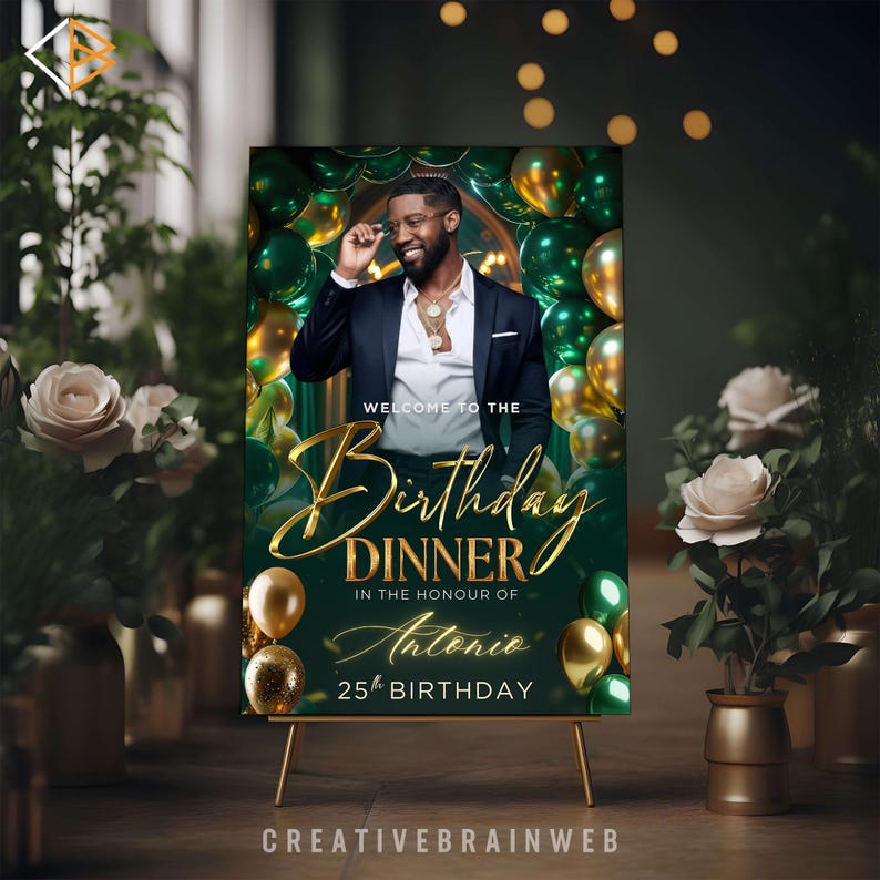 canva template party welcome sign
