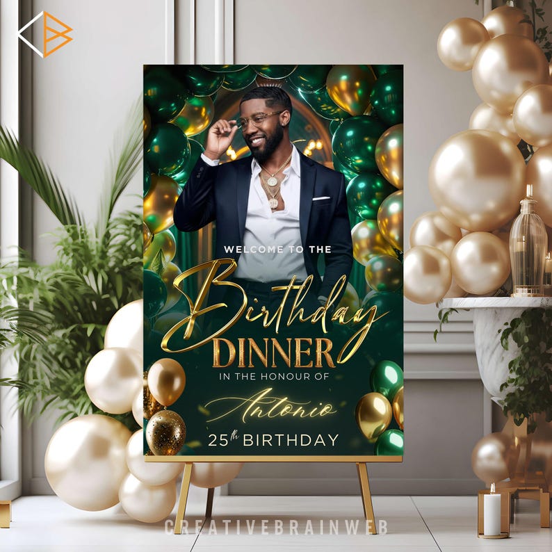 luxury printable sign birthday party