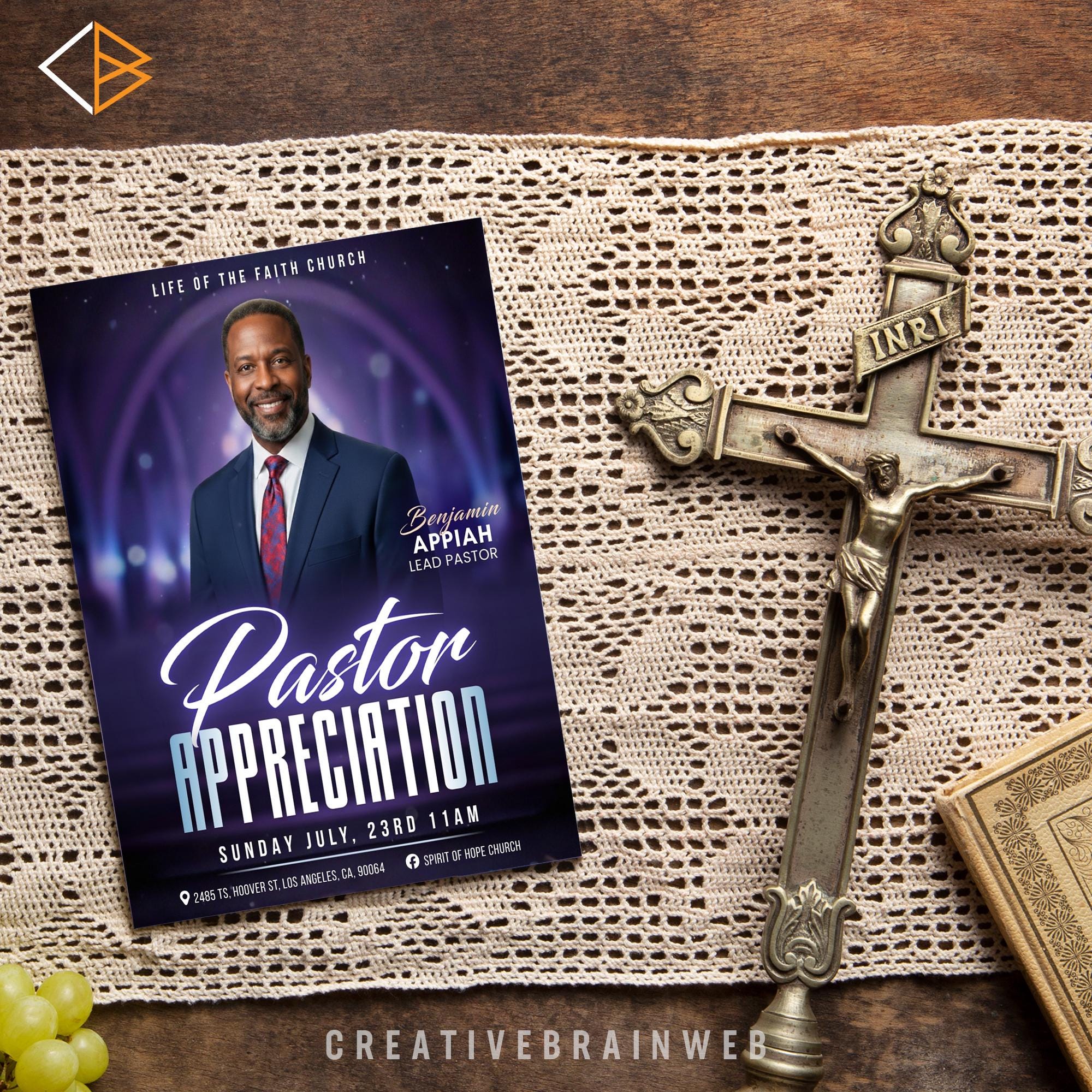 Pastor Appreciation Flyer Template | Church Anniversary & Honor Service ...