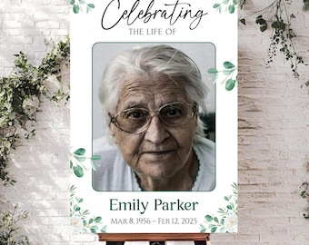 Funeral Welcome Sign Template | Celebration of Life Memorial Poster | Editable Canva Printable | In Loving Memory