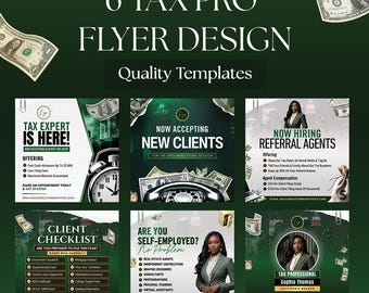 Tax Prep Flyer Bundle | Editable Tax Season Marketing Templates | Canva Download
