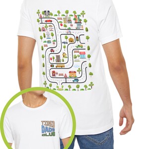 Tired Dads Club Tee, Play Cars On Dad&#39;s Back Shirt, Father&#39;s Day Gift, Bella+Canvas Short Sleeve T-Shirt, Cute Dad Shirt, Car Race Track