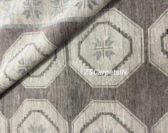 Muted Gray Oushak rug Hand Knotted Rug, New Zealand Wool, 8x10 9x12 10x14 12x15 Oversized Large Area Rug, Rugs for Living Dining Bedroom rug