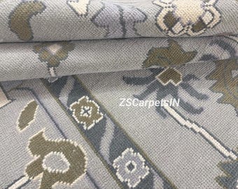 Pastel Gray Oushak rug Area rug, New Zealand wool, hand knotteds8x10 9x12 10x14 12x15 Oversized Large Area Rug, Rugs for Living room rug