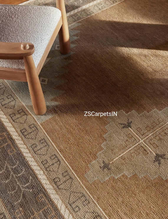 Sahara Brown Oushak rug, high quality wool, Area rug 7x10, 6x9, 8x10, 9x12, 10x14 Rugs for bedroom, living, dining, room rug Custom Size Rug