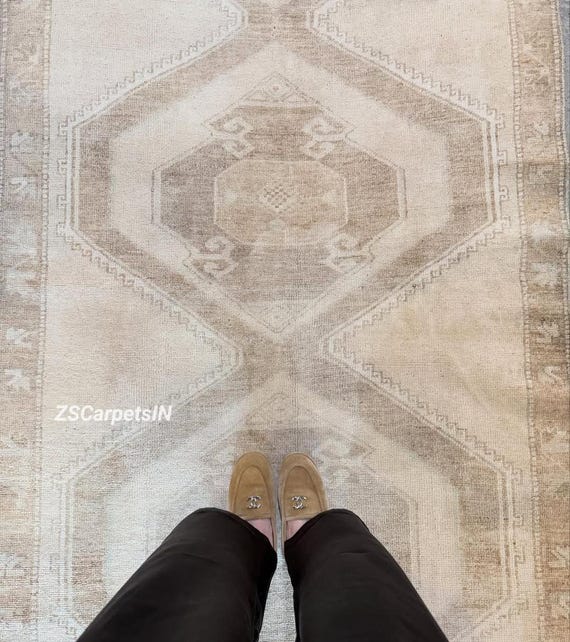 Exquisite Cream Runner rug, Oushak Rug, Hand Knotted Rug, Boho Runner, 2x12, 2.5x10, 3x12, 3x16, Entryway, Kitchen, Hallway custom size rugs
