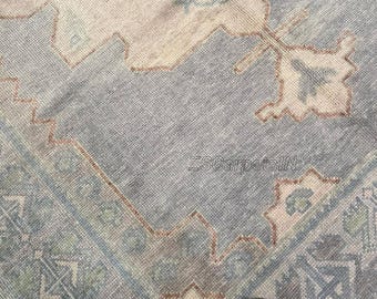 Muted pastel Turkish oushak rug high quality wool floral rug 9x12 10x14 12x15 Rugs for farmhouse bedroom dining living room custom size rug