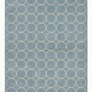 Blue Circular Pattern Hand Tufted Rug, Handmade Wool Rug, Carpets for Living Dining Bedroom 8x10 9x12 10x14 Area Rug Custom size rug