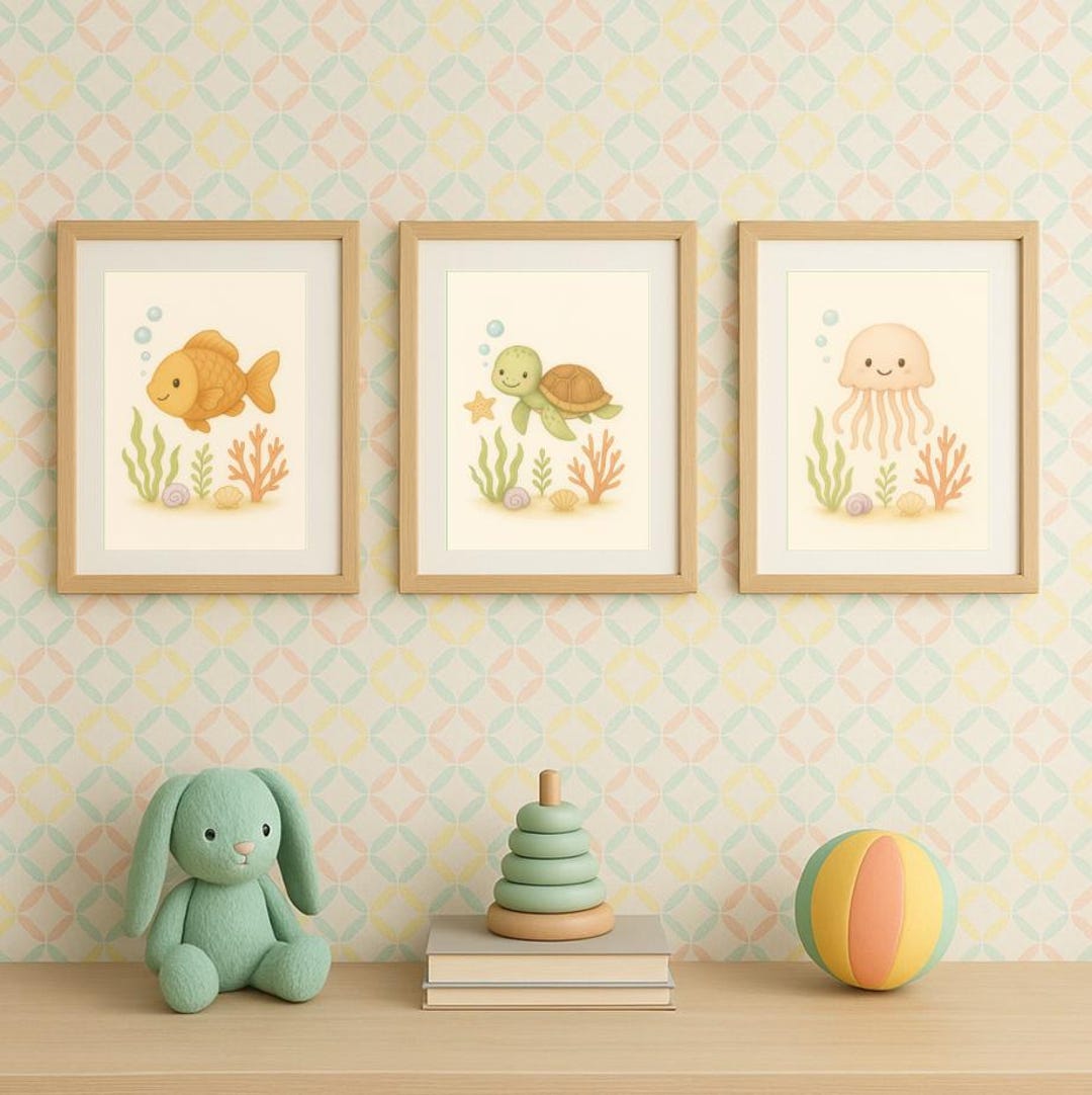 Sea Animals: Ocean Nursery and Kids Room Decor (digital Download Set of ...