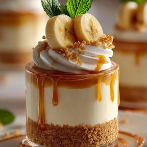 No-Bake Banana Caramel Cream Dessert – Easy Sweet Treat – Instant Download