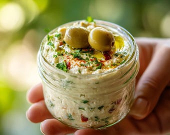 Leckerer Olivenliebhaber 'Traum Dip - Cremiger Feta & grüne Olive Brotaufstrich Download.