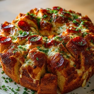 Einfach Pull-Apart Pizza Monkey Bread - Cheesy Party Bread - Sofortdownload