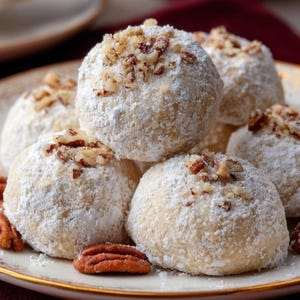 Buttery Pecan Schneeball Kekse Rezept - Soft Melt-In-Your-Mouth Download.