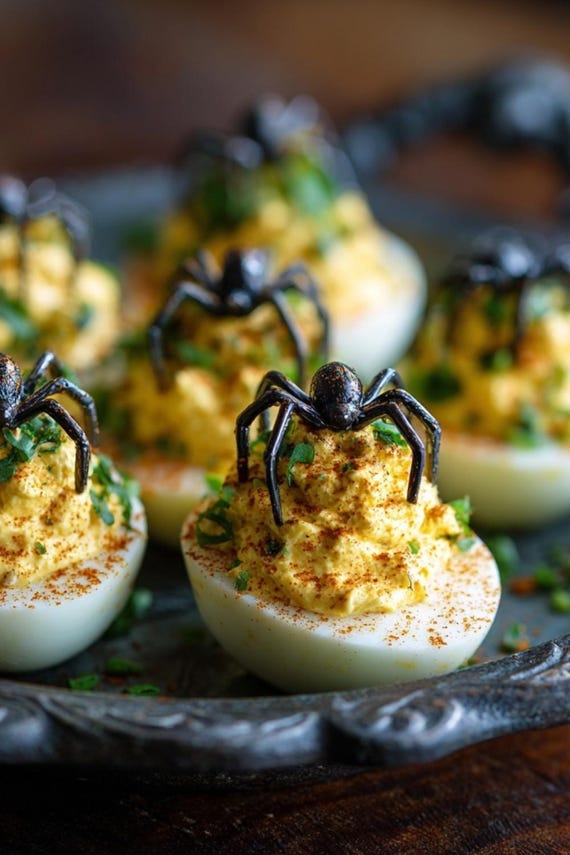 Spider Deviled Eggs Spooky Halloween Appetizer (instant Download