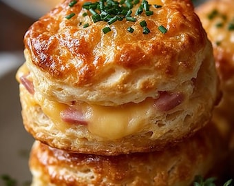 Rezept für Schinken-Käse-Butter-Swim-Kekse Download.