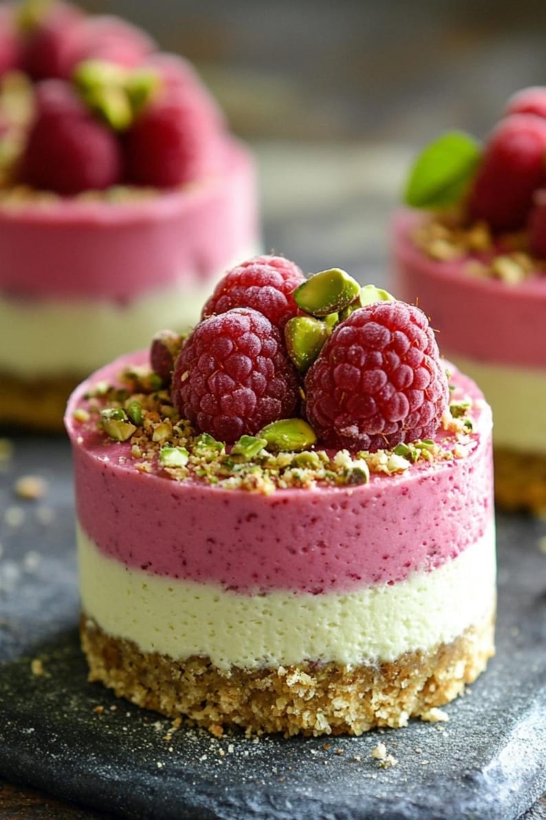 Fancy Crackers Raspberry Raspberry Pistachio Mousse Cake Recipe: No-bake Dessert Download. - Etsy