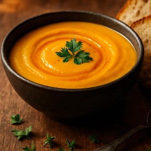 Ricetta per zuppa cremosa di zucca / Zuppa autunnale confortevole • Cena autunnale facile - Scarica