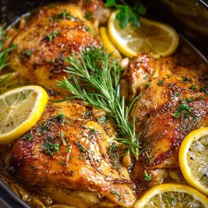Crockpot Lemon Garlic Chicken Recipe | Easy Slow Cooker Dinner | Digital Download