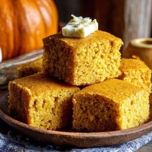 Pumpkin Cornbread Recipe | Fall Breads | Thanksgiving Side Dish | Printable Digital Recipe | Cozy Autumn Baking PDF