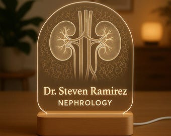 Veilleuse LED personnalisée par néphrologue - Cadeau gravé en acrylique