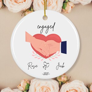 Engaged Ornament 2025, Engagement Christmas Ornaments, Custom Engagement Gift, Personalized Couple Keepsake, First Christmas Engaged