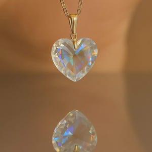 Aura Quartz Heart Necklace: Angelic Healing Crystal Pendant