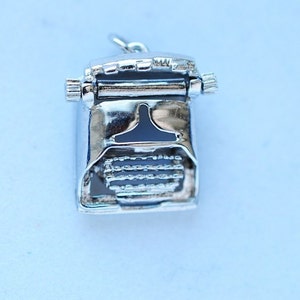 Sterling Silver Typewriter charm movable vintage charm