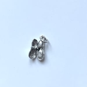 Sterling silver movable peanut charm, vintage NOS jewelry