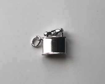 Sterling silver movable lighter charm, works like real lighter! vintage silver charm, movable charms, unique, unique lighter, NOS jewelry