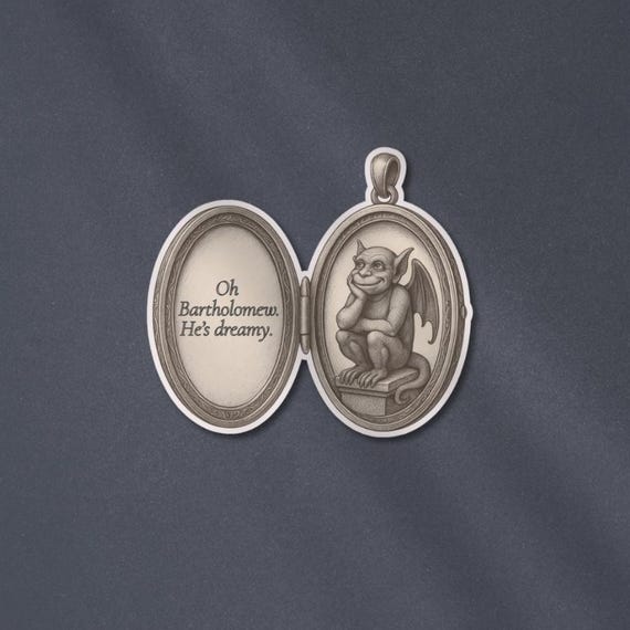 Bartholomew the Gargoyle Locket Sticker | Knight & the Moth Inspired Collection
