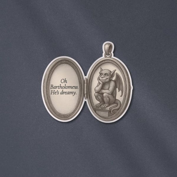 Bartholomew the Gargoyle Locket Sticker | Knight & the Moth Inspired Collection