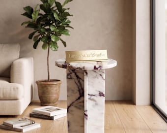 Runder Calacatta Tisch | Cross Leg Marmor Side Top | (Individualisierbar)