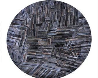 Piano per tavolino rotondo in pietra preziosa occhio di tigre blu / Decorazione per la casa realizzata a mano / (personalizzabile)