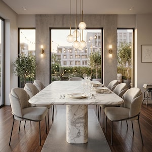 Calacatta Marmor Rechteckige Esstisch Top | Luxus Stein Platte | (Individualisierbar)